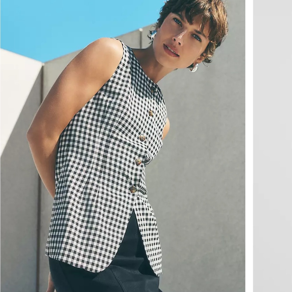 Ann Taylor gingham vest top